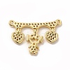 Rack Plating Brass Micro Pave Clear Cubic Zirconia Heart Connector Charms KK-G456-01G-02-2