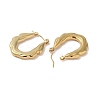 Feather 201 Stainless Steel Half Hoop Earrings for Women EJEW-G385-16G-2