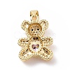 Brass Micro Pave Cubic Zirconia Pendants KK-C012-04G-3