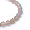 Round Natural Grey Agate Bead Strands X-G-R345-8mm-07-2