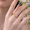 Clear Cubic Zirconia Ear Of Wheat Finger Rings RJEW-Q814-09G-2