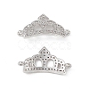 Brass Micro Pave Clear Cubic Zirconia Connetor Charms KK-E068-VB046-1