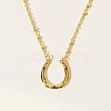 Colorful Cubic Zirconia Arch Pendant Necklace with Brass Satellite Chains for Women NJEW-Z018-01G-1