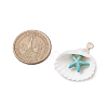 Dyed Synthetical Turquoise Star Pendants PALLOY-JF02647-02-3