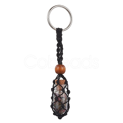 Natural Tourmaline Wishing Bottle Keychain KEYC-JKC00726-03-1