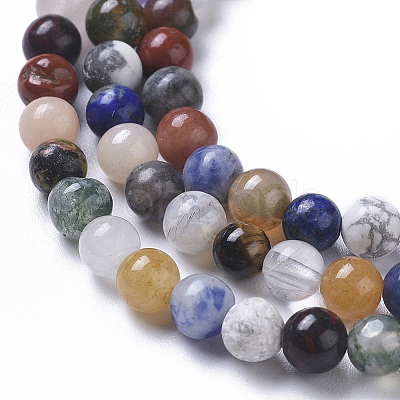 Natural Mixed Gemstone Beads Strands G-F668-08-4mm-1