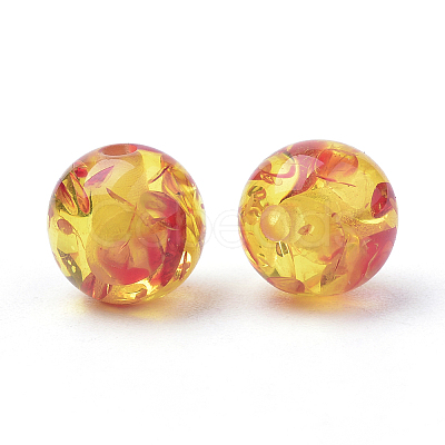 Resin Imitation Amber Beads X-RB660Y-6mm-2-1