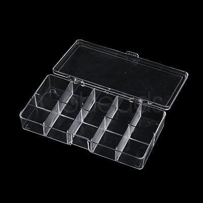 10 Grids Plastic Bead Containers with Cover CON-K002-03E-1