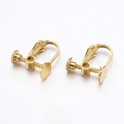 Brass Clip-on Earring Settings X-KK-K225-14-G-1