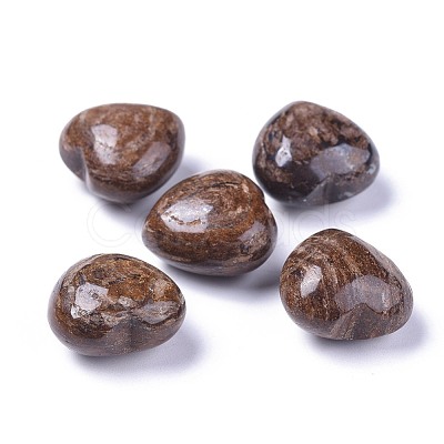 Natural Bronzite Heart Love Stone G-F659-B09-1