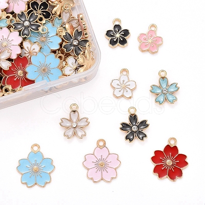 90Pcs 9 Style Alloy Enamel Pendants ENAM-LS0001-19LG-1