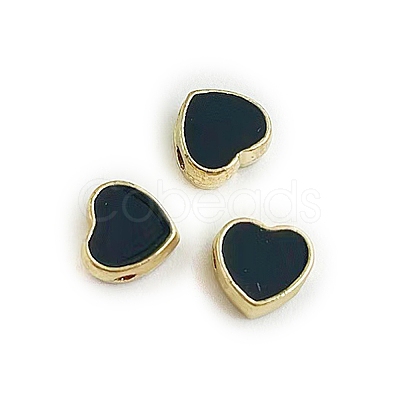 Light Gold Plated Alloy Enamel Beads ENAM-WH0001-25G-1