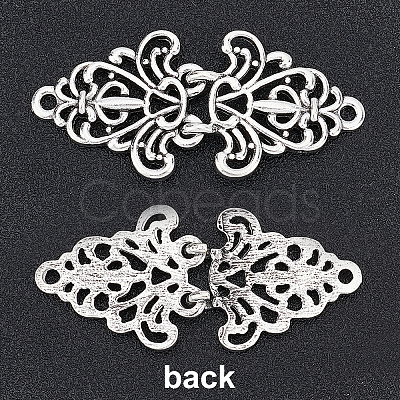 Gorgecraft 8 Sets 4 Style Alloy Hook Button and Alloy Interlocking Clasps BUTT-GF0001-04-1