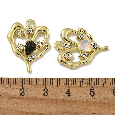 Rack Plating Alloy Rhinestone Pendants PALLOY-F312-24G-1