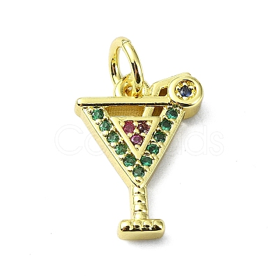 Brass Micro Pave Colorful Cubic Zirconia Pendants KK-H475-24G-03-1