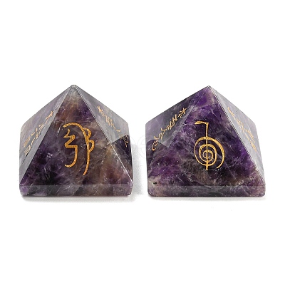 Natural Amethyst Pyramid Healing Figurines G-A091-01H-1