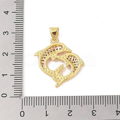 Brass Micro Pave Cubic Zirconia Pendants KK-E111-41G-02-1