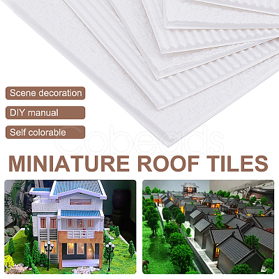 Olycraft 6 Sheets 2 Style PVC Plastic Roof Tiles DIY-OC0010-36-1