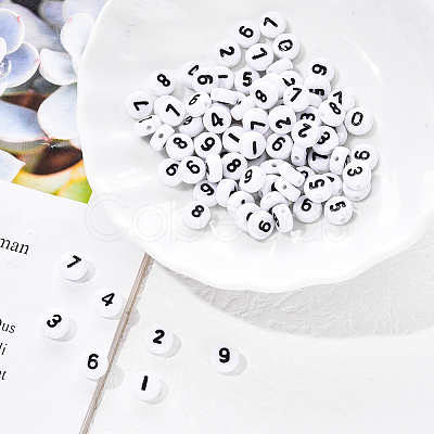 White Opaque Acrylic Beads SACR-YW0001-16B-1