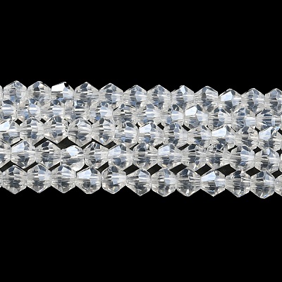 Transparent Electroplate Glass Beads Strands GLAA-F029-2mm-C13-1