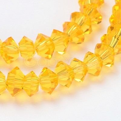 Faceted Bicone Transparent Glass Bead Strands GLAA-J083-A-1