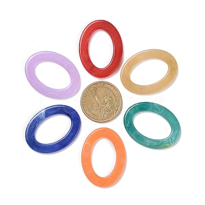 Oval Imitation Gemstone Acrylic Linking Rings X-OACR-R022-M-1