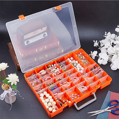 48 Grids Transparent Polypropylene(PP) Storage Box Organizer CON-WH0089-60B-1