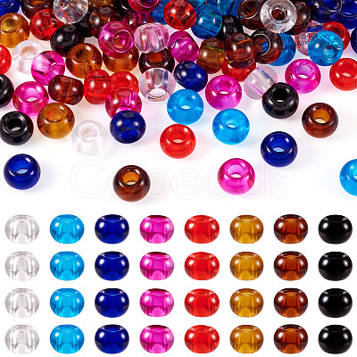 Craftdady 88pcs 8 colors Glass European Beads GLAA-CD0001-10-1