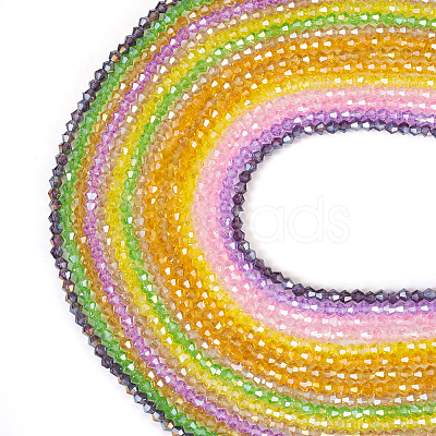 16 Strand 16 Color Transparent Electroplate Glass Beads Strands EGLA-TA0001-23-1