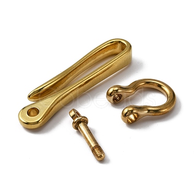 U-Shaped Brass Key Hook Shanckle Clasps KK-WH0047-76A-G-1