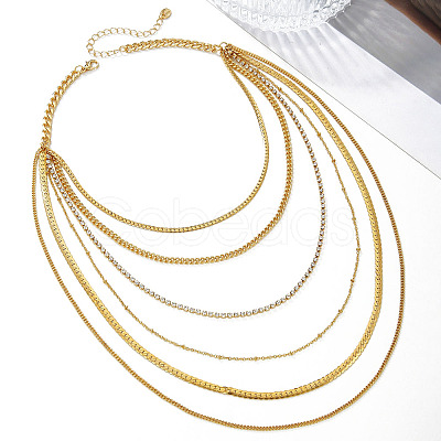 Alloy Multi Layered Necklaces for Women PW-WGFF90E-01-1