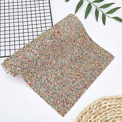 Glitter Resin Hotfix Rhinestone(Adhesive On The Back) DIY-WH0166-23E-1