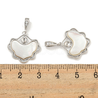 Natural Freshwater Shell Pendants KK-S386-17P-01-1