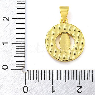 Real 18K Gold Plated Brass Pendants with Shell KK-D534-05G-01-1