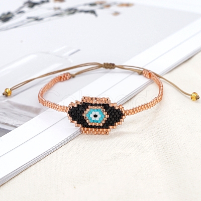 Friendship Evil Eye Loom Pattern Seed Beads Bracelets for Women BJEW-C011-47-1