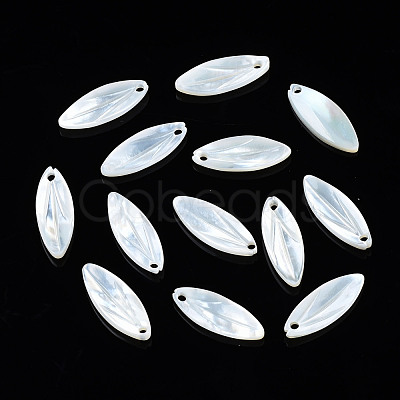 Natural White Shell Pendants SSHEL-S258-102-1