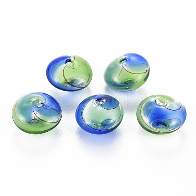 Transparent Handmade Blown Glass Globe Beads X-GLAA-T012-34-1