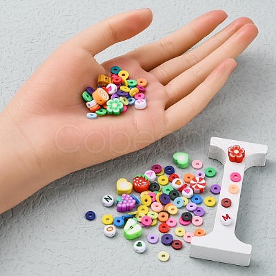 DIY Food Theme Heishi Preppy Bracelet with Letter Making Kit DIY-YW0005-64-1