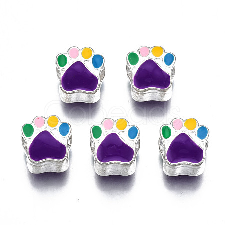 Alloy Enamel European Beads ENAM-N052-24G-1