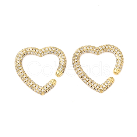 Heart Clear Cubic Zirconia Cuff Earrings KK-A228-05G-1