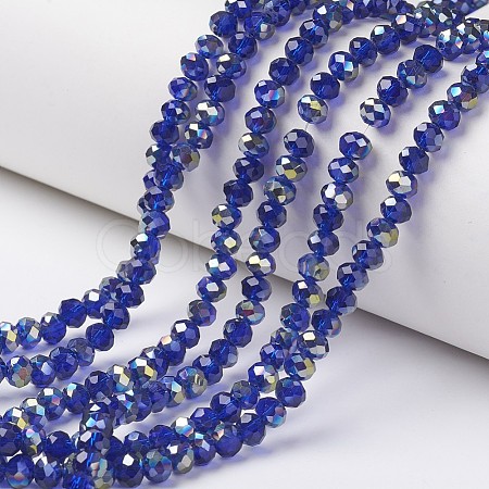Electroplate Transparent Glass Beads Strands EGLA-A034-T2mm-S15-1