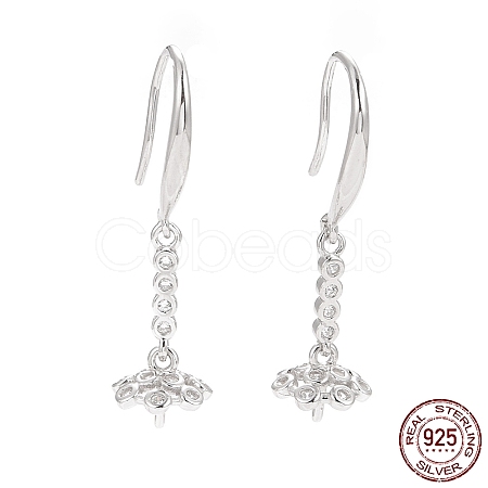 Anti-Tarnish Rhodium Plated 925 Sterling Silver Earring Hooks STER-D035-35P-1