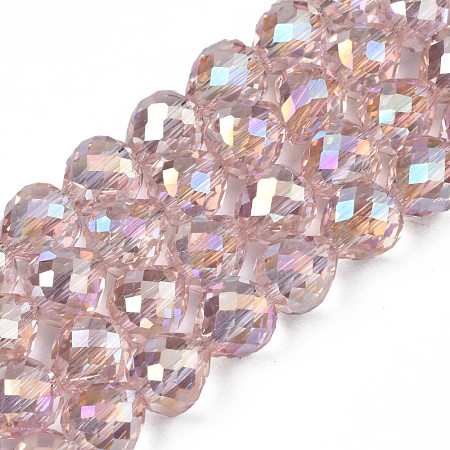 Electroplate Transparent Glass Beads Strands EGLA-N002-26-C01-1