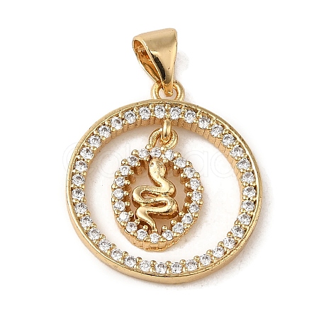 Brass Micro Pave Cubic Zirconia Pendants KK-R162-032B-G-1