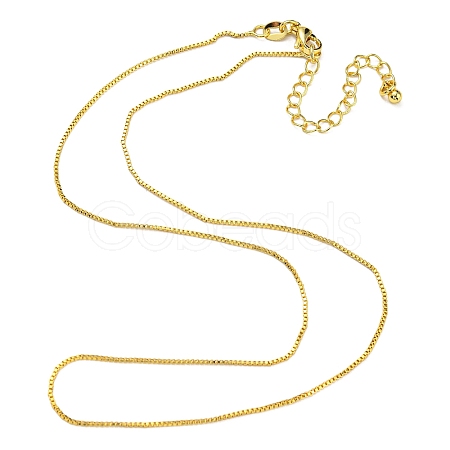 Long-Lasting Plated Brass Box Chain Necklaces for Women NJEW-G105-02G-1