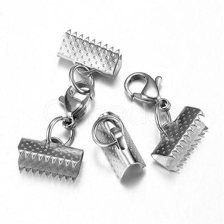 304 Stainless Steel Lobster Claw Clasps STAS-G075-08C-1