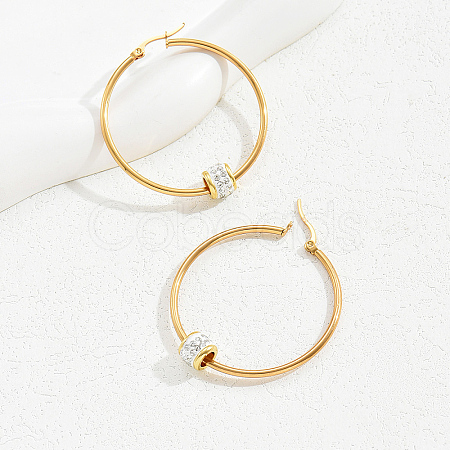 Elegant Geometric Stainless Steel Earrings with 18K Gold Plating for Women HR2643-1