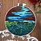 DIY Landscape Pattern Embroidery Kits for Beginners, Including Printed Cotton Fabric, Embroidery Thread & Needles, Embroidery Hoop, Colorful, 175x160mm