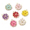 Alloy Enamel Pendants, Flower Charm, Golden, Mixed Color, 15x13.5x3.5mm, Hole: 1.2mm