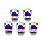 Alloy Enamel European Beads, Large Hole Beads, Silver, Claw Print, Colorful, 11x10x7.5mm, Hole: 4.5mm